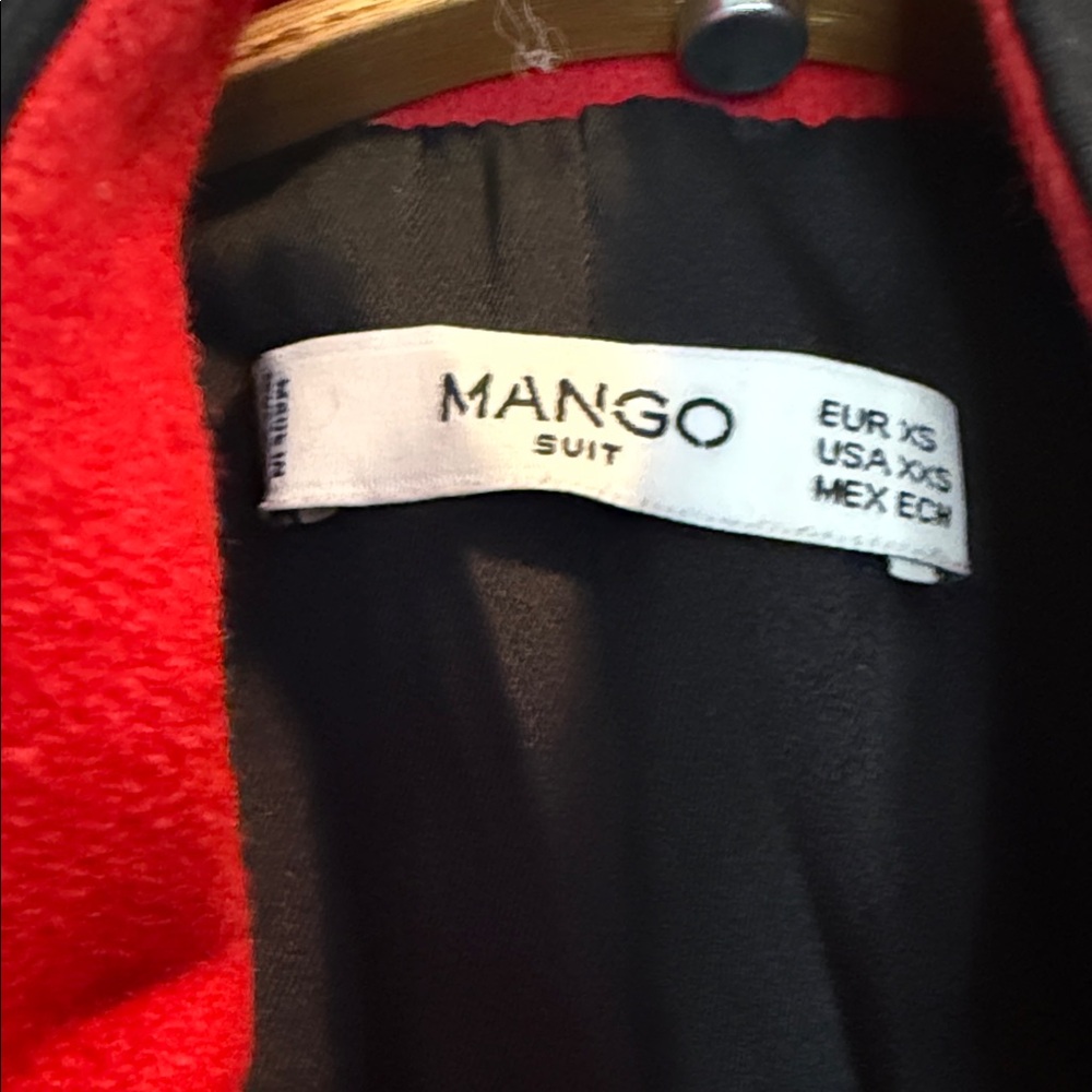 Mango Black Blazer with Red Trim and Gold Buttons - Picture 2 of 6